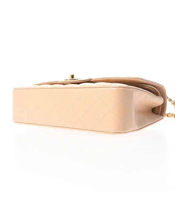 CHANEL Matelasse Classic Beige Color Handbag with Gold Hardware