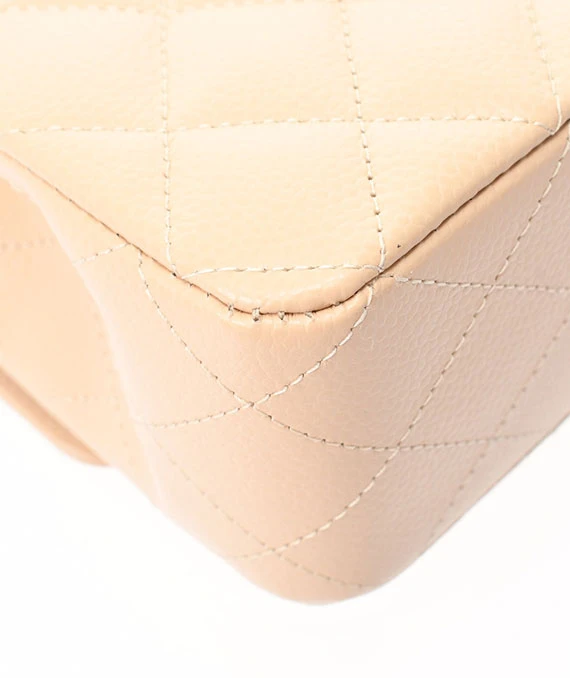 CHANEL Matelasse Classic Beige Color Handbag with Gold Hardware