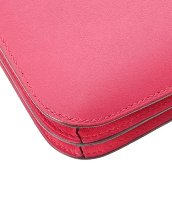 Hermes 2018 Constance 18 Swift Leather Handbag in Rose Extreme with Palladium hardware
