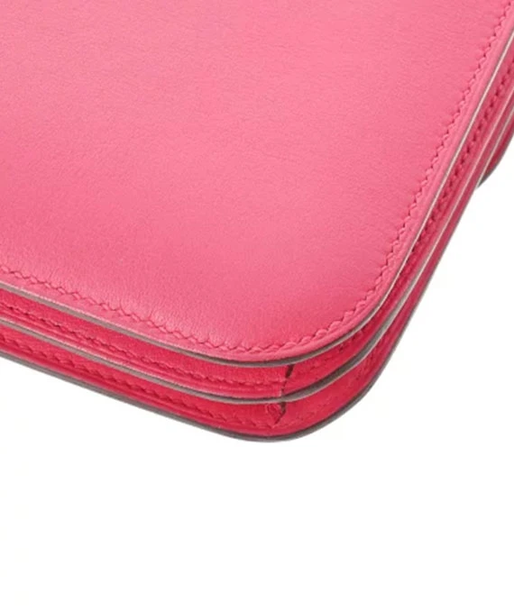 Hermes 2018 Constance 18 Swift Leather Handbag in Rose Extreme with Palladium hardware