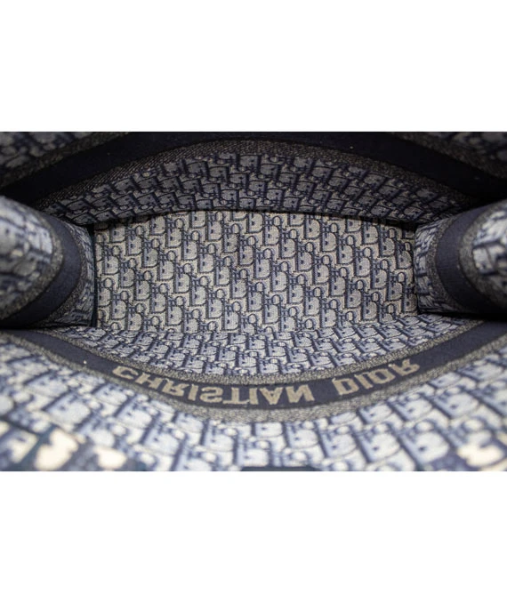 Christian Dior Navy Blue & Beige Book large Tote Canvas bag