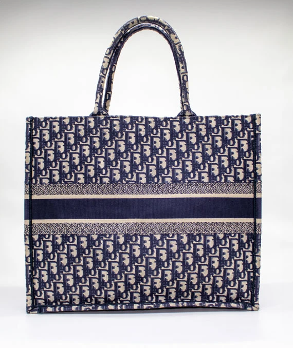 Christian Dior Navy Blue Book large Tote Canvas bag
