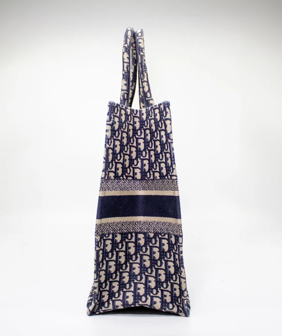 Christian Dior Navy Blue Book large Tote Canvas bag