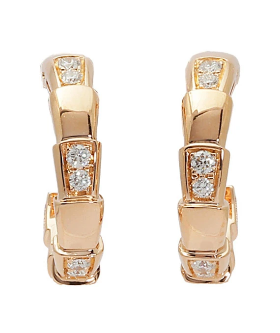 BVLGARI Serpenti Viper K18PG Pink Gold Earrings