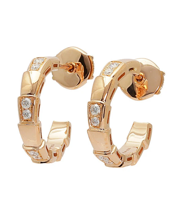 BVLGARI Serpenti Viper K18PG Pink Gold Earrings