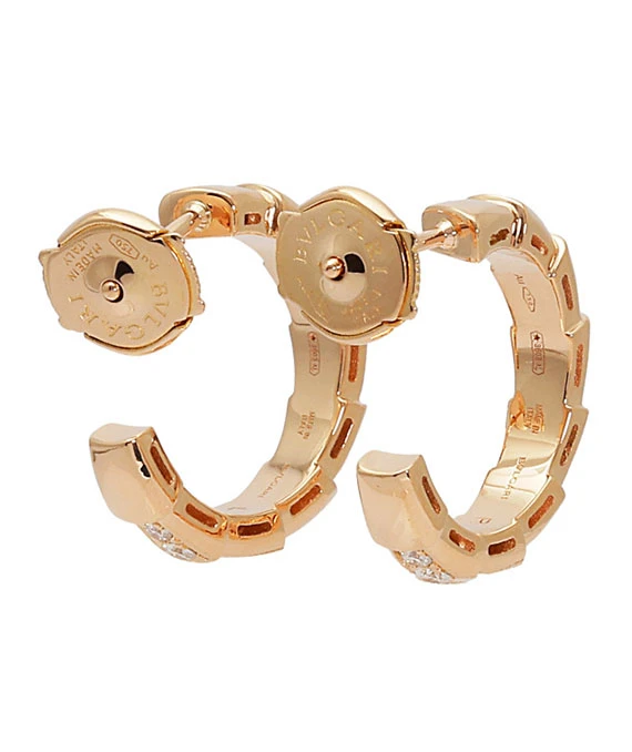 BVLGARI Serpenti Viper K18PG Pink Gold Earrings