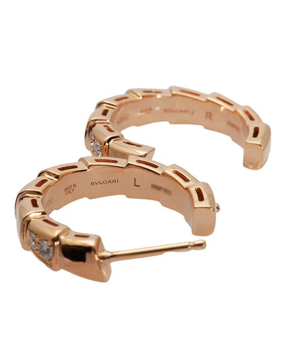BVLGARI Serpenti Viper K18PG Pink Gold Earrings