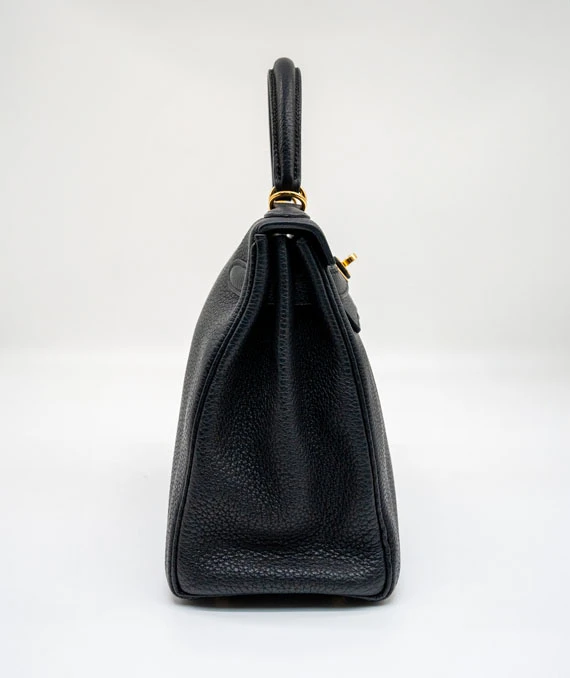 Hermes Stamp D 2019 Black Togo Leather Kelly Size 28 Bag with Gold Hardware