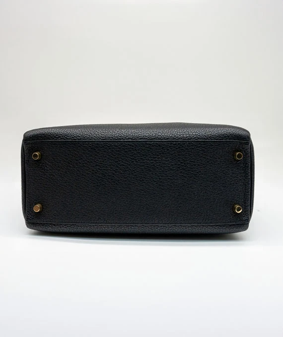 Hermes Stamp D 2019 Black Togo Leather Kelly Size 28 Bag with Gold Hardware