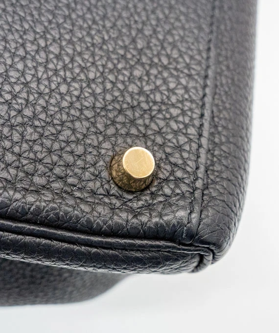 Hermes Stamp D 2019 Black Togo Leather Kelly Size 28 Bag with Gold Hardware