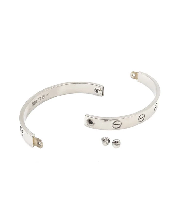 Cartier White Gold Love Bracelet K18WG Size 16 With Driver