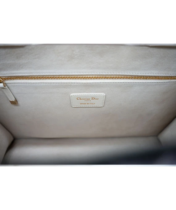 Christian Dior Medium Book Tote Latte Macrocannage Calfskin Leather Bag