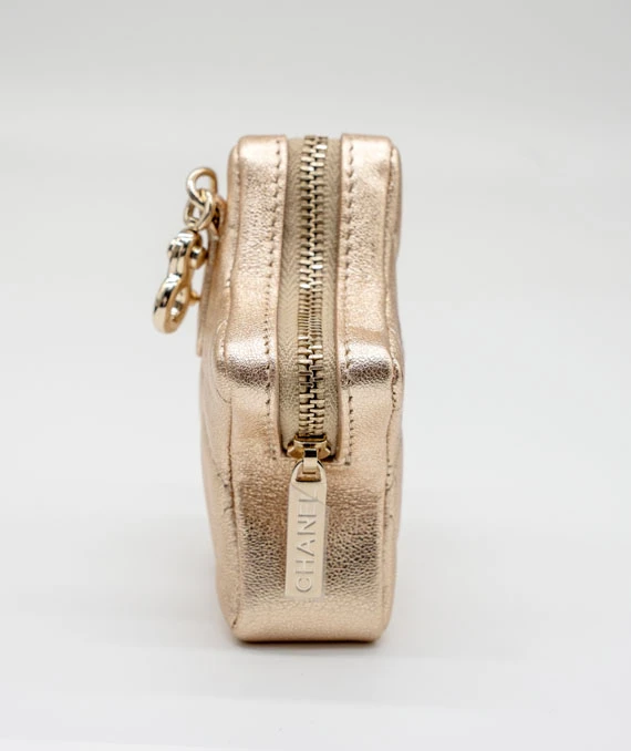 Chanel Metallic Gold Lambskin Walk Of Fame Star Clip On Coin Purse