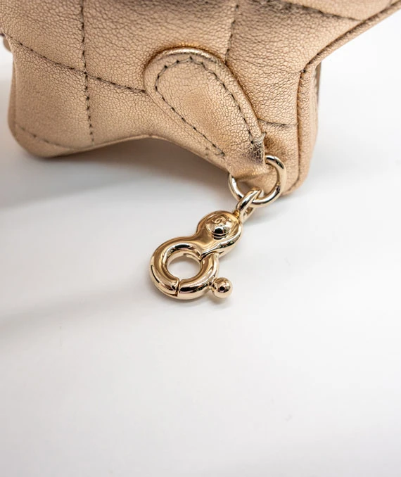 Chanel Metallic Gold Lambskin Walk Of Fame Star Clip On Coin Purse