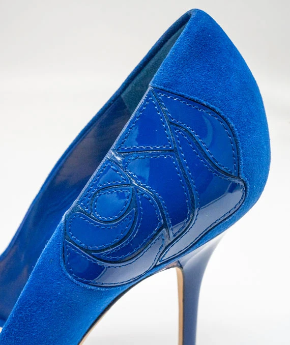 Dior Blue Suede Peep Toe Platform Pumps Size 39