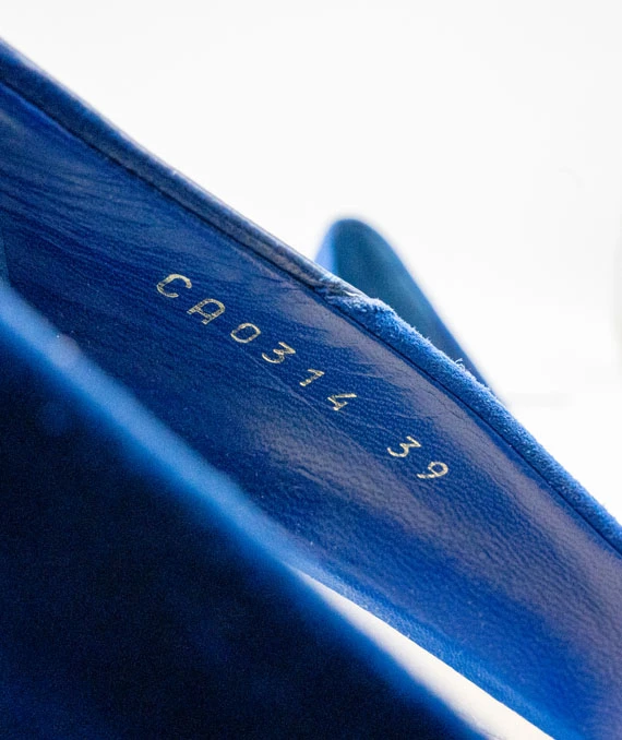 Dior Blue Suede Peep Toe Platform Pumps Size 39
