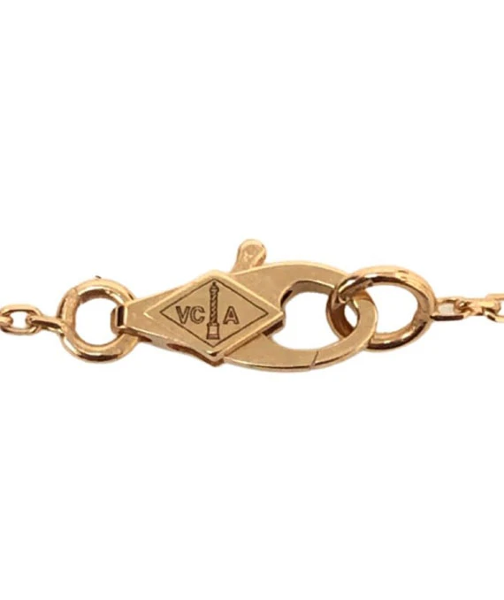Van Cleef & Arpels Sweet Alhambra Pendant Necklace with Carnelian in 18K Rose Gold