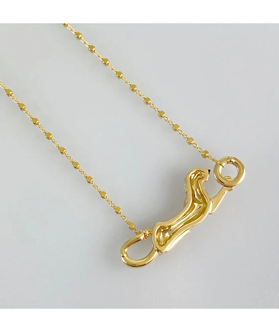 Cartier Panthere Tsavorite Garnet 18k Yellow Gold Necklace