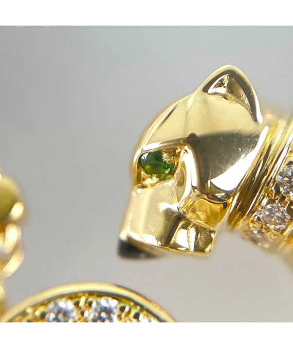 Cartier Panthere Tsavorite Garnet 18k Yellow Gold Necklace