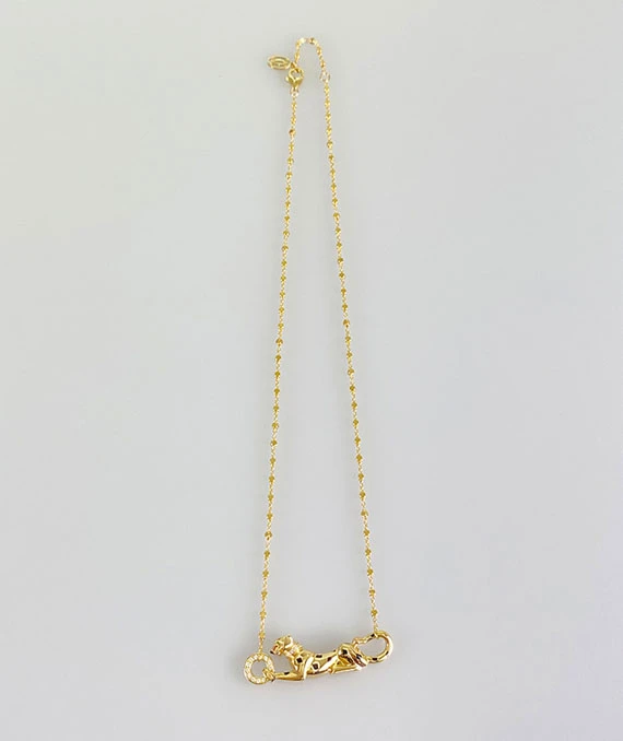 Cartier Panthere Tsavorite Garnet 18k Yellow Gold Necklace