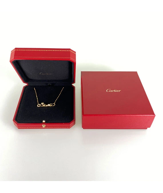 Cartier Panthere Tsavorite Garnet 18k Yellow Gold Necklace