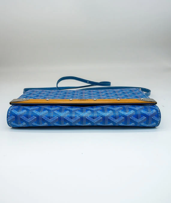 Goyard Blue Goyardine Coated Canvas And Leather Monte Carlo Bois Clutch