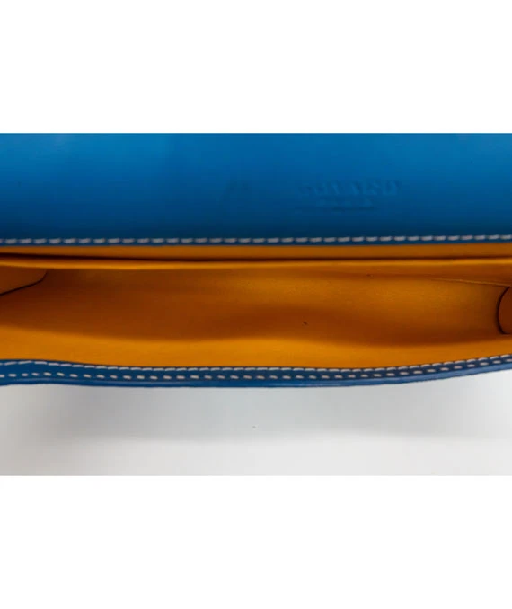Goyard Blue Goyardine Coated Canvas And Leather Monte Carlo Bois Clutch