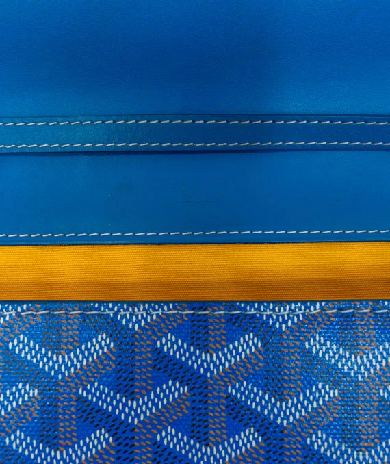 Goyard Blue Goyardine Coated Canvas And Leather Monte Carlo Bois Clutch