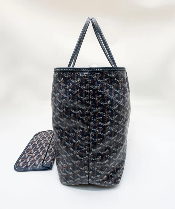 Goyard Navy Goyardine Coated Canvas and Leather Saint Louis PM Tote bag