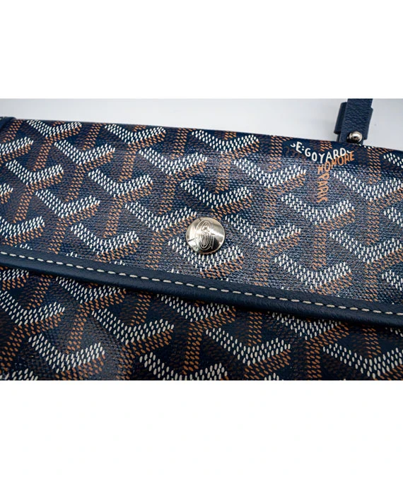 Goyard Navy Goyardine Coated Canvas and Leather Saint Louis PM Tote bag