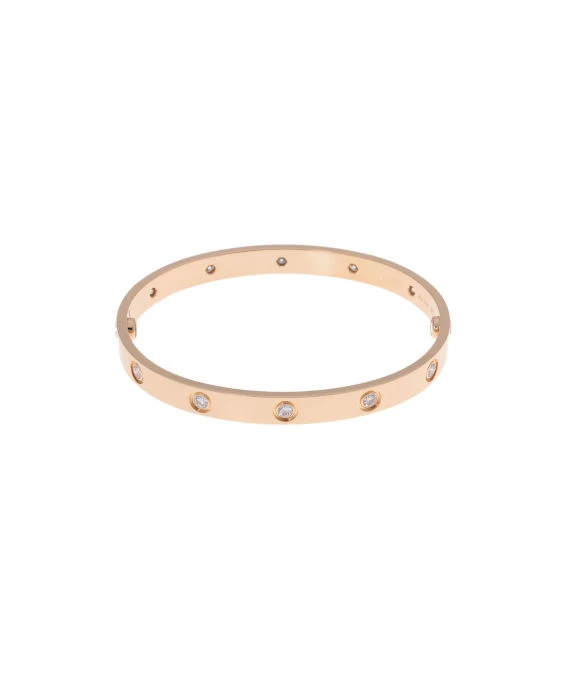 Cartier Diamond Encrusted Size 18 Love Bracelet in 18k Yellow Gold