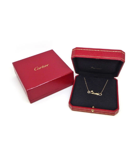 Cartier Panthere Tsavorite Garnet 18k Yellow Gold Necklace
