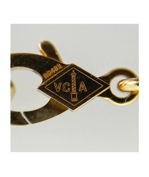 Van Cleef & Arpels Vintage Alhambra Blue Sable Diamond Bracelet In 18k Yellow Gold