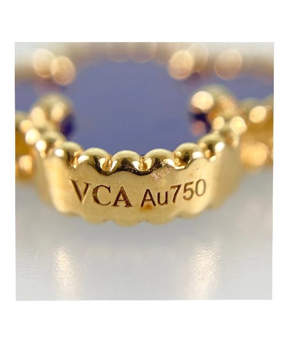 Van Cleef & Arpels Vintage Alhambra Blue Sable Diamond Bracelet In 18k Yellow Gold