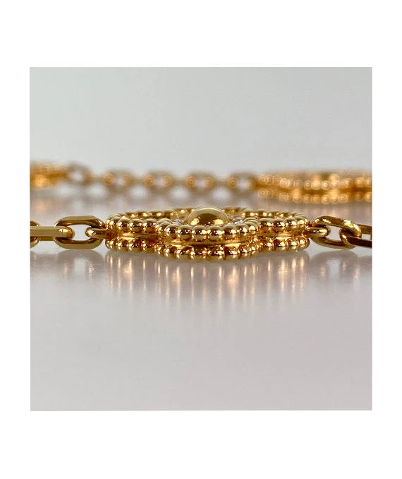 Van Cleef & Arpels Vintage Alhambra Blue Sable Diamond Bracelet In 18k Yellow Gold