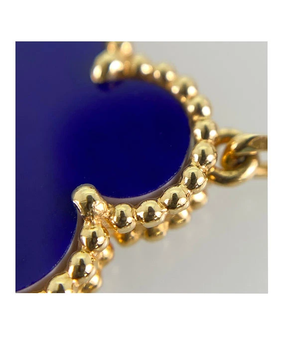 Van Cleef & Arpels Vintage Alhambra Blue Sable Diamond Bracelet In 18k Yellow Gold