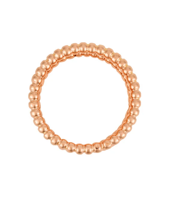 Van Cleef & Arpels Perlée Senior Tulle Gold Pearl Ring Size 10.5 In 18k Pink Gold