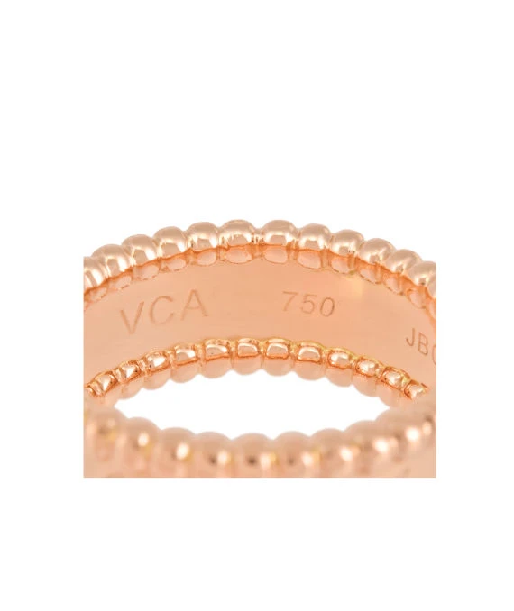 Van Cleef & Arpels Perlée Senior Tulle Gold Pearl Ring Size 10.5 In 18k Pink Gold