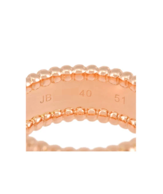 Van Cleef & Arpels Perlée Senior Tulle Gold Pearl Ring Size 10.5 In 18k Pink Gold