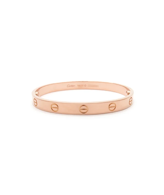 Cartier Pink Gold Love Bracelet 18k Size 16 With Driver