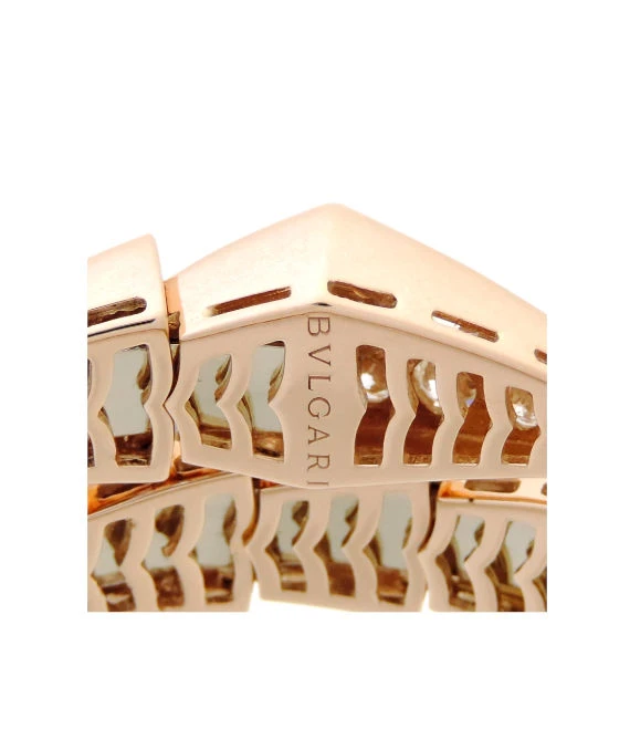 Bvlgari Size 21.9 Serpenti Viper Diamond Bracelet In Rose Gold