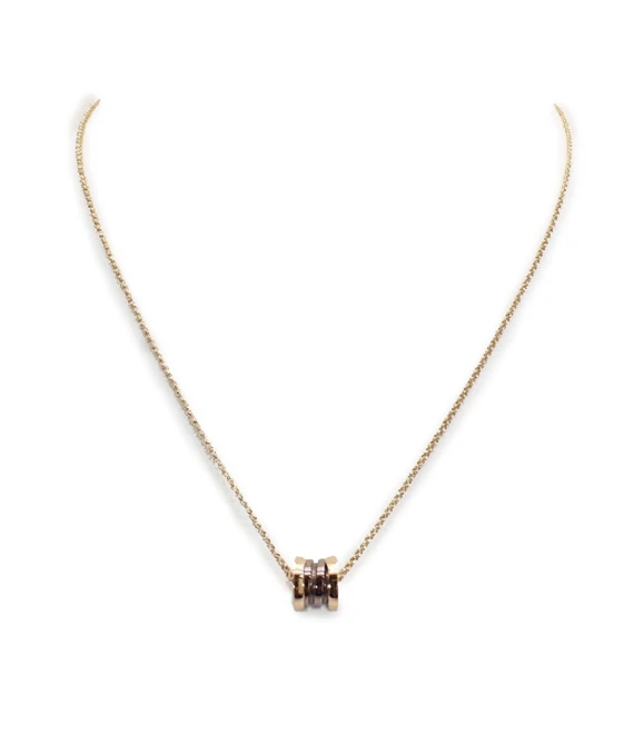 Bvlgari Bronze Metal B Zero 1 Necklace In 18k Rose Gold