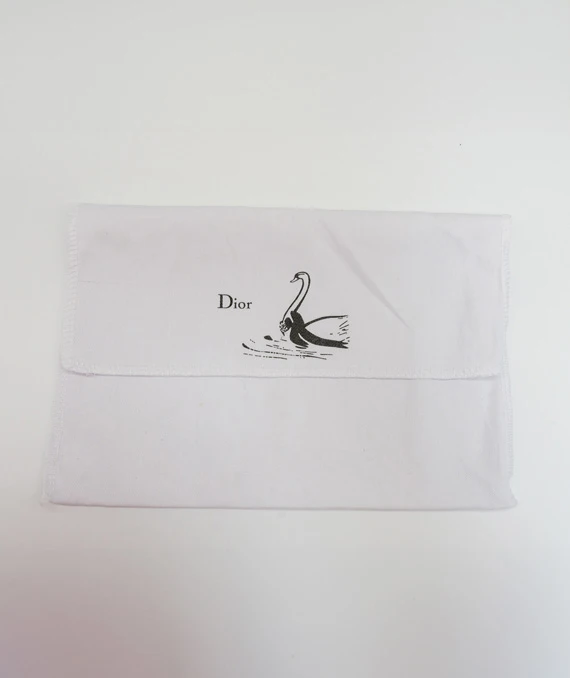 Dior Metallic Silver Micro Cannage Leather Diorama Trifold Wallet on Chain
