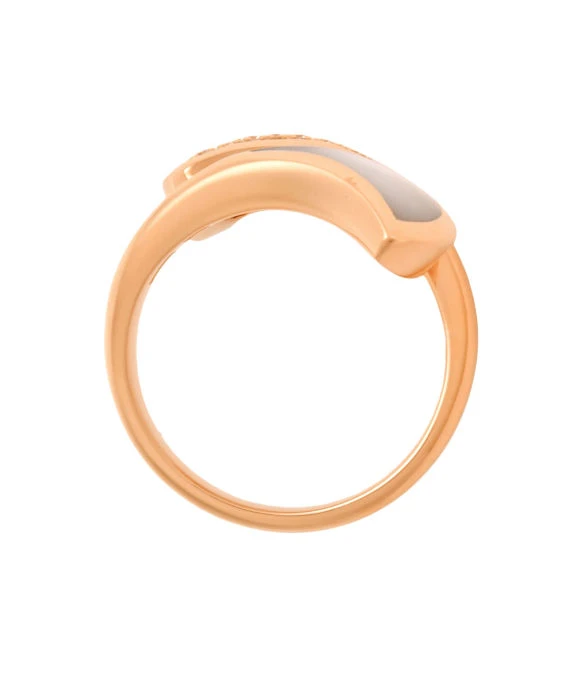 Bvlgari Size 12.5 Diva Dream Diamond and Mother-of-Pearl Ring In 18k Rose Gold
