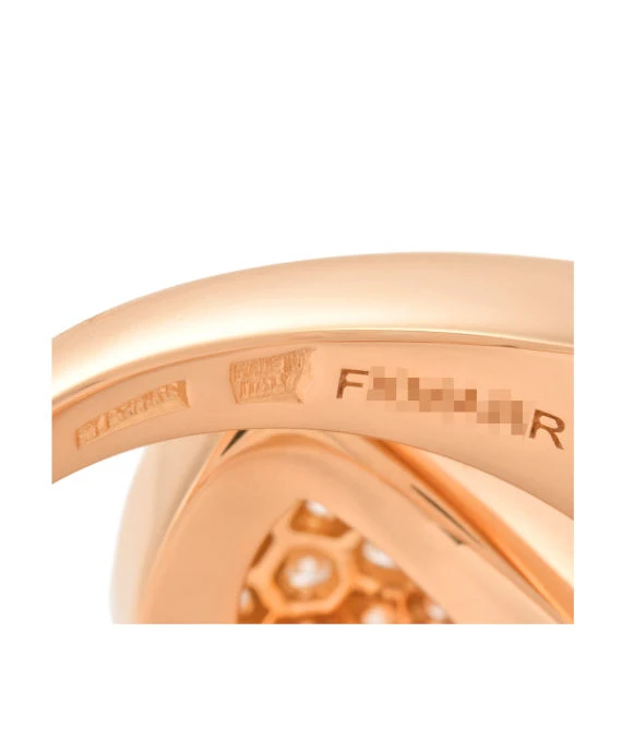 Bvlgari Size 12.5 Diva Dream Diamond and Mother-of-Pearl Ring In 18k Rose Gold