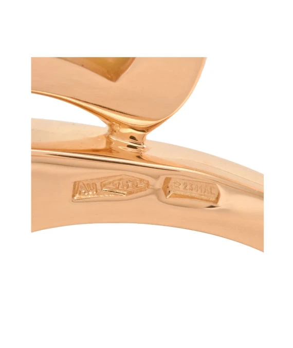 Bvlgari Size 12.5 Diva Dream Diamond and Mother-of-Pearl Ring In 18k Rose Gold