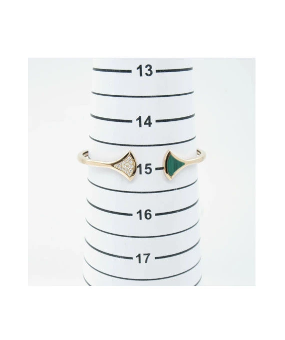 Bvlgari Size 15 Diva Dream Malachite and Diamond Bracelet In 18k Rose Gold