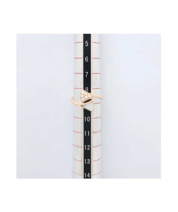 Bvlgari Size 9 Diva Dream Diamond and Mother-of-Pearl Ring In 18k Rose Gold