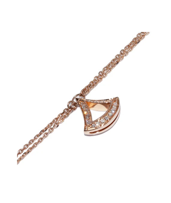 Bvlgari Size 19 Diva Dream Diamond Bracelet In 18k Rose Gold