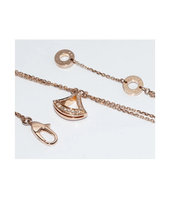 Bvlgari Size 19 Diva Dream Diamond Bracelet In 18k Rose Gold